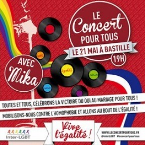 Concert pour tous avec Mika le 21 mai pour fter le mariage homosexuel  - Paris