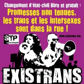 Pour SOS Homophobie, une loi sur le changement dtat civil des trans est urgente - Existrans 2014