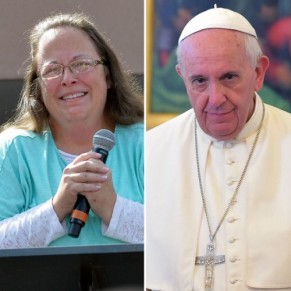 Le pape Franois a rencontr en secret la greffire anti-gay Kim Davis  l'ambassade du Vatican  - Visite aux Etats-Unis