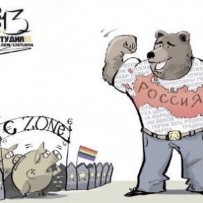 L'ambassade de Russie  Londres caricature les occidentaux en porcs gay - Homophobie