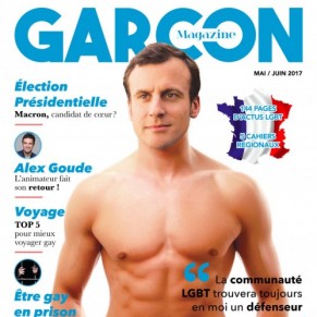 La couverture de Garon avec un photomontage de Macron torse nu fait polmique - Presse gay
