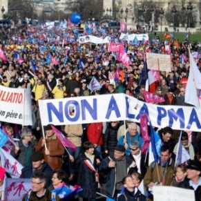 Sept ans aprs le mariage pour tous, les anti-PMA pour toutes se mobilisent  - Paris / Manifestation 